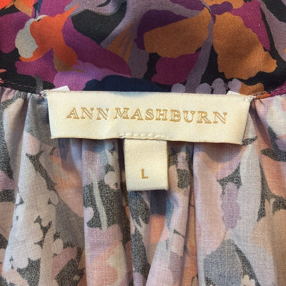 ANN MASHBURN Floral Blouse - Purple and Orange - Picture 5 of 6